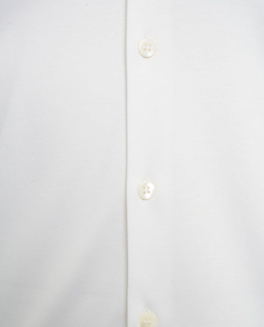 Guglieminotti Long Sleeve White Shirt With Kent Collar And Buttoned Cuffs