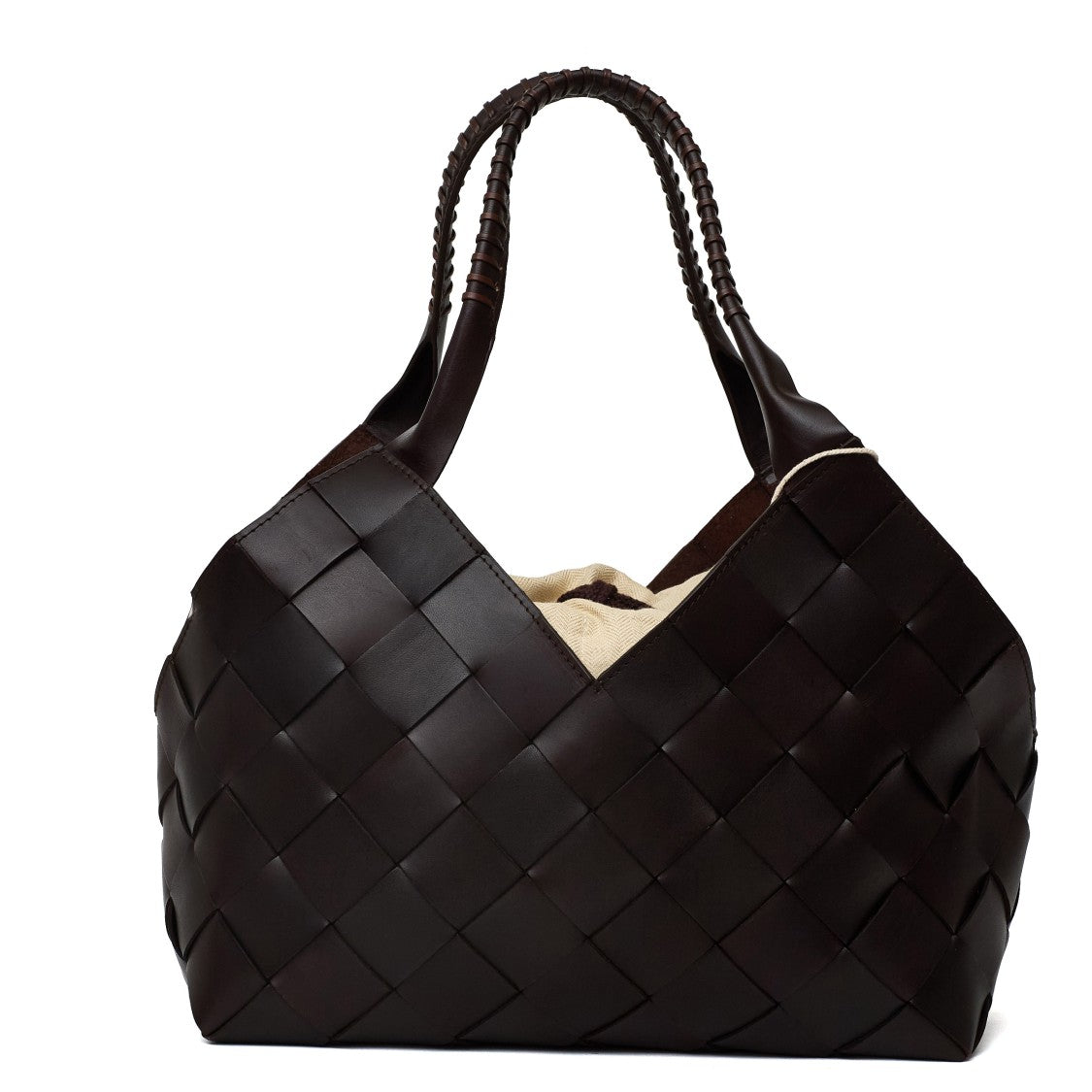 Dragon Diffusion Castello Handwoven Diagonal Leather Tote Bag