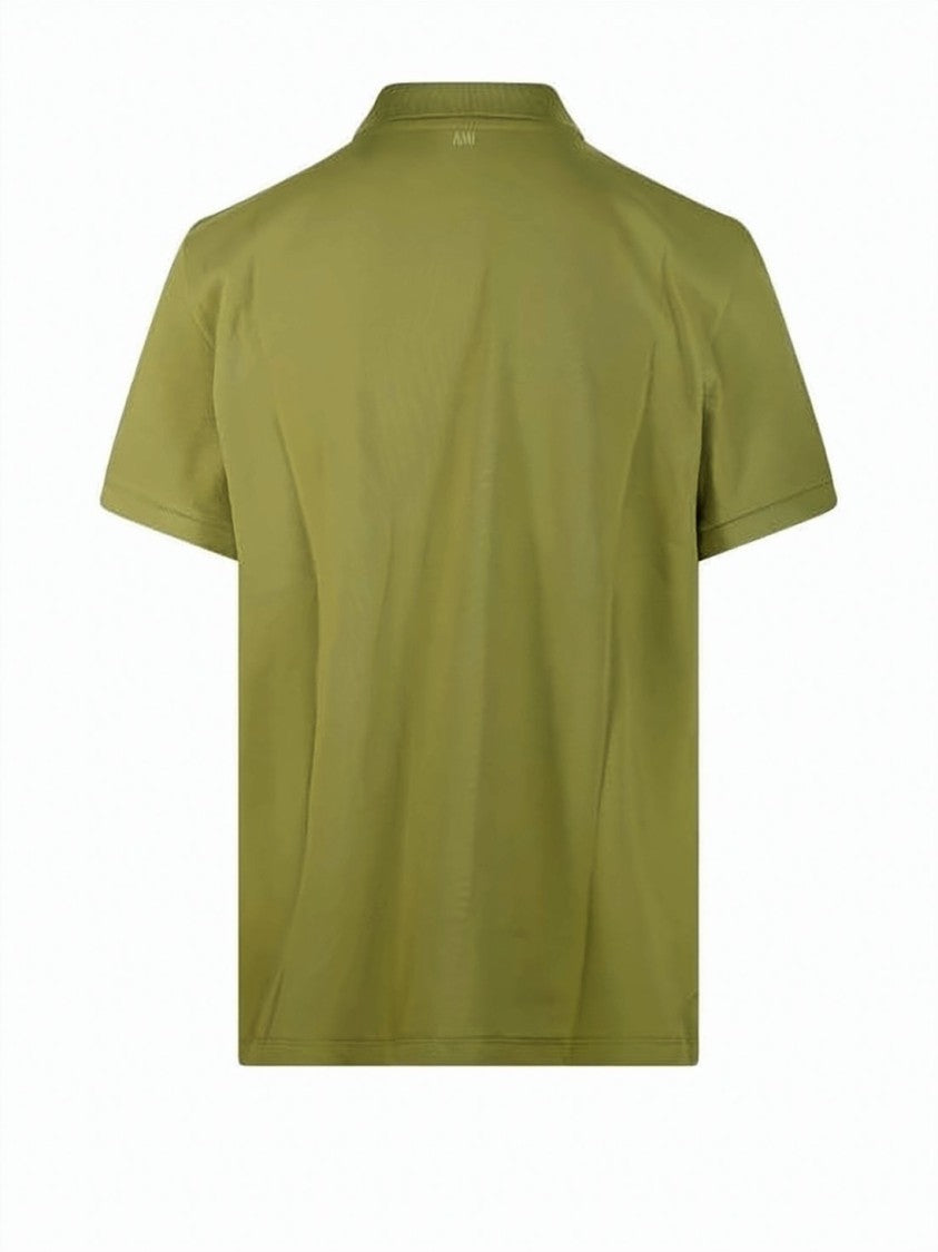 Ami Paris Short-Sleeve Polo Shirt With Heart Logo Detail