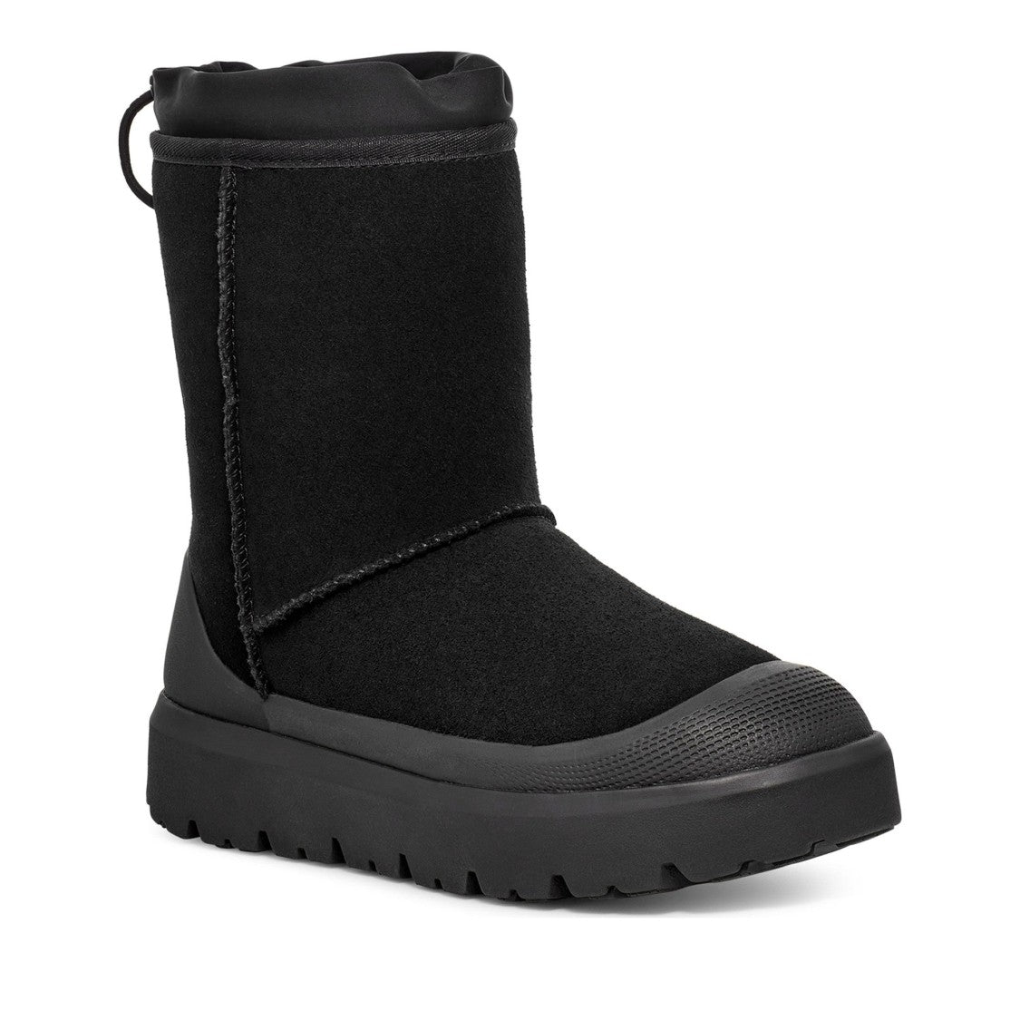 Ugg Black Leather Recycled Wool Boots