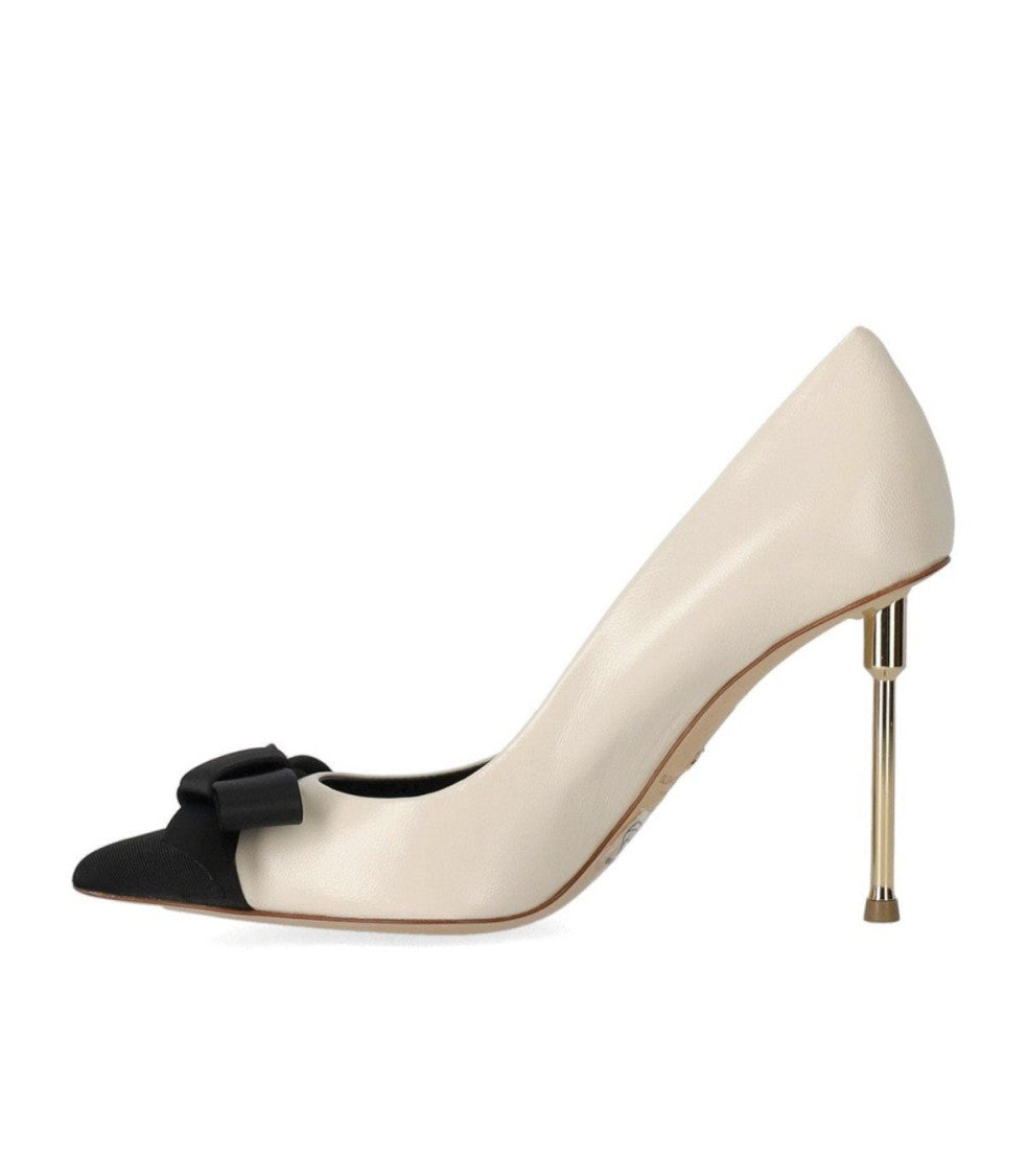 Elisabetta Franchi Butter Black Pump With Bow