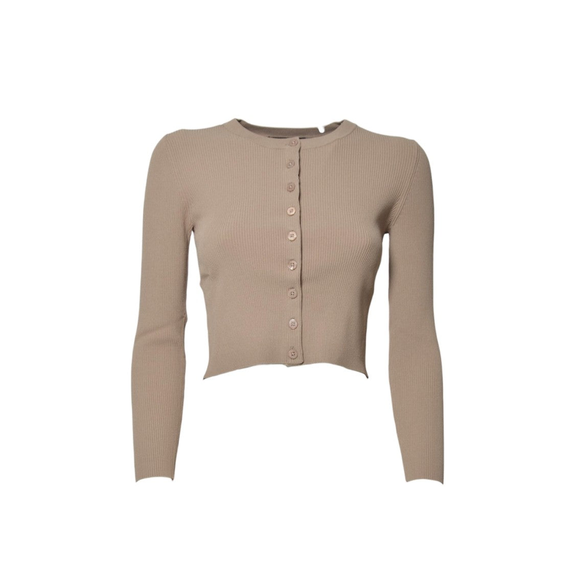 Max Mara Fitted Cropped Cardigan With Ribbed Texture