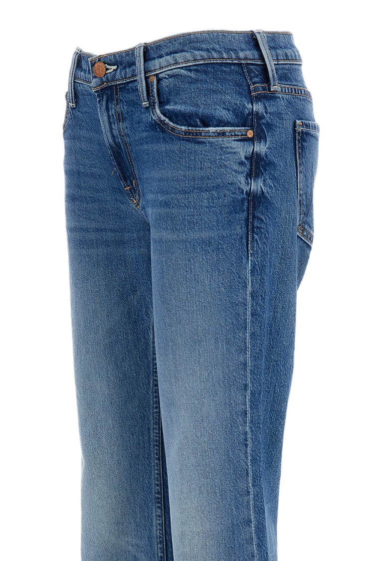 Mother Blue The Jinx Heel Stretch Denim Jeans