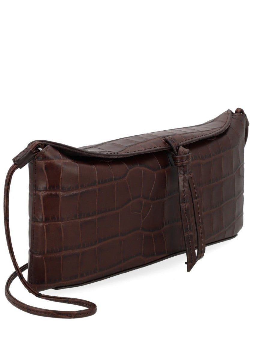 Staud Neutrals Eve Crocodile Texture Pochette