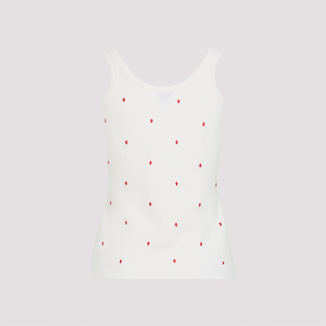 Bottega Veneta White Cotton-Blend Top With Playful Dot Detail