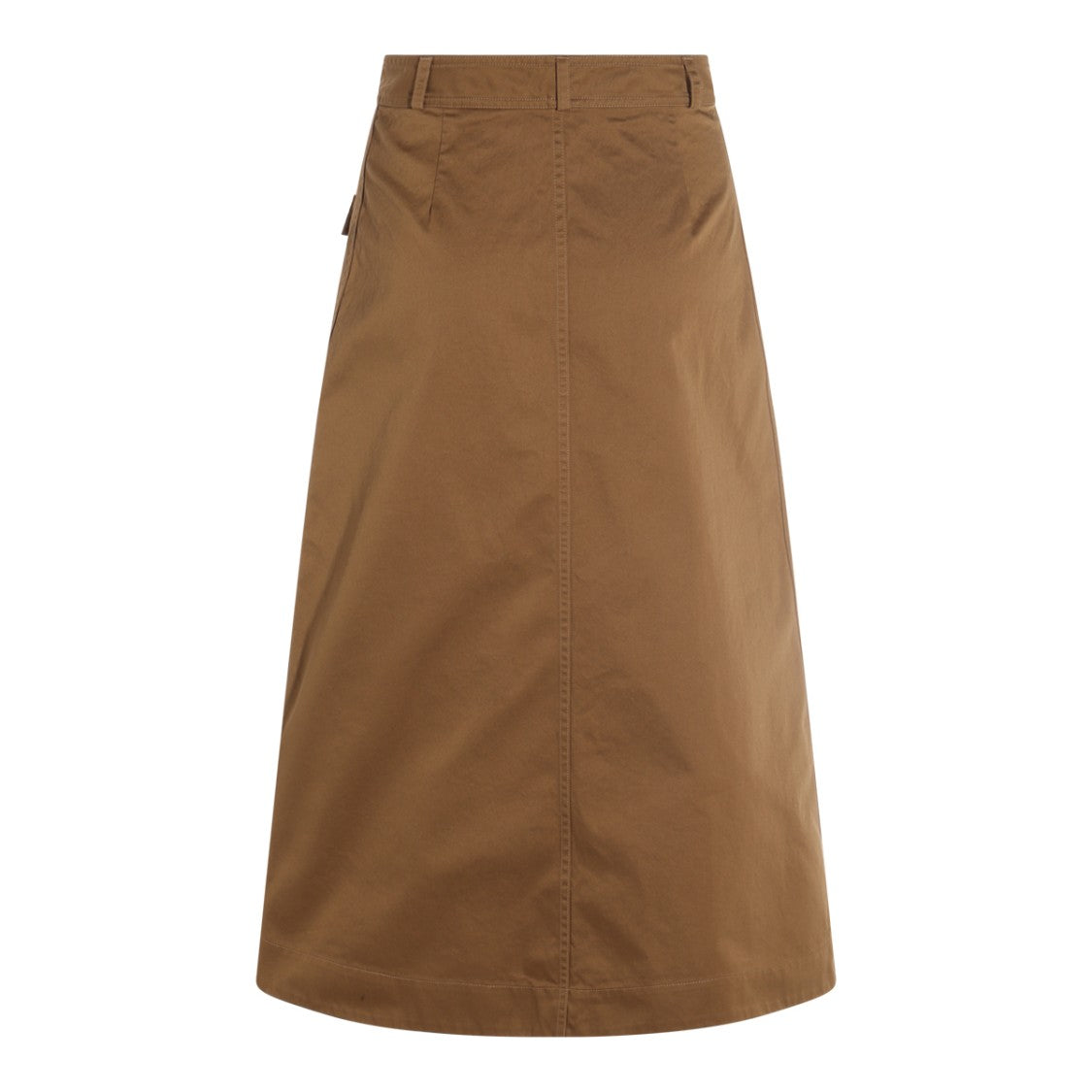 Saint Laurent Flared Midi Cotton Skirt With Front Button Detail