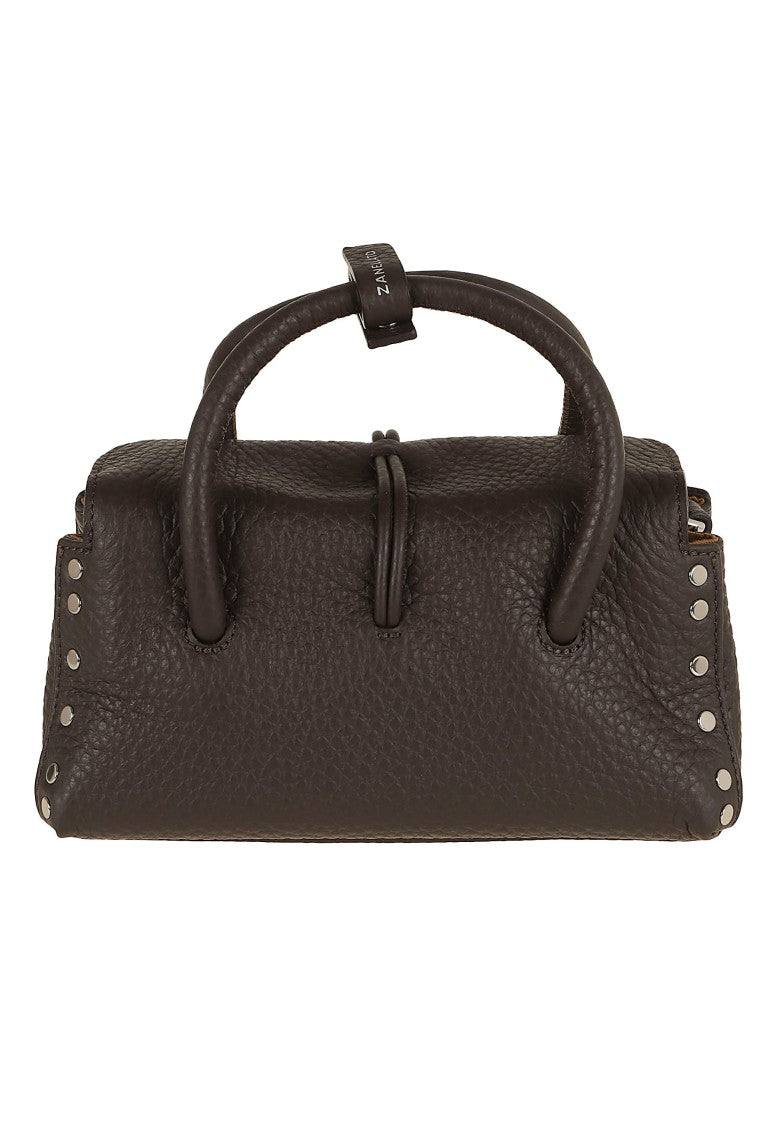 Zanellato Hammered Leather Shoulder Bag With Engraved Clasp