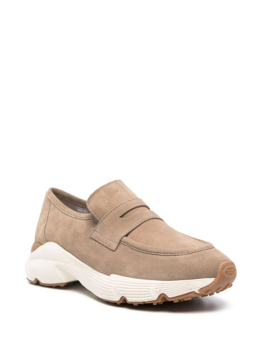 Tod's Suede Calfskin Sneakers With Penny Strap Detail