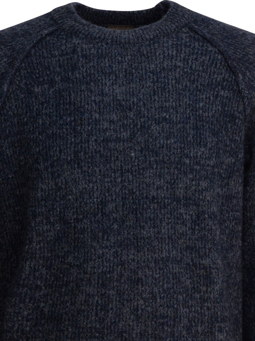 Rakki' Heathered Knit Raglan Textured Sweater