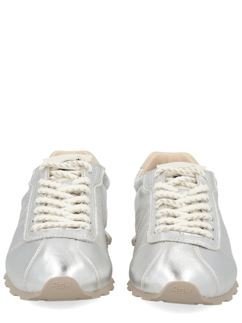 Ash Killbill Calfskin Metallic Silver Sneakers