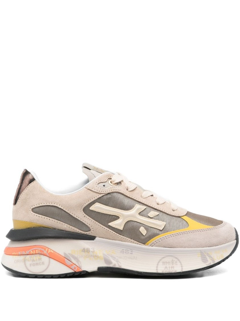 Premiata Layered Brown Sneakers With Suede