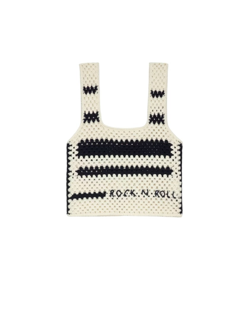 Zadig & Voltaire Cropped Knit Top With Striped Pattern