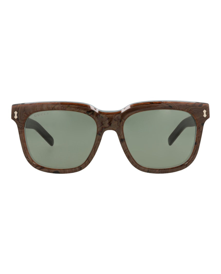 Gucci Square-Frame Recycled Acetate Sunglasses With Marbled Design