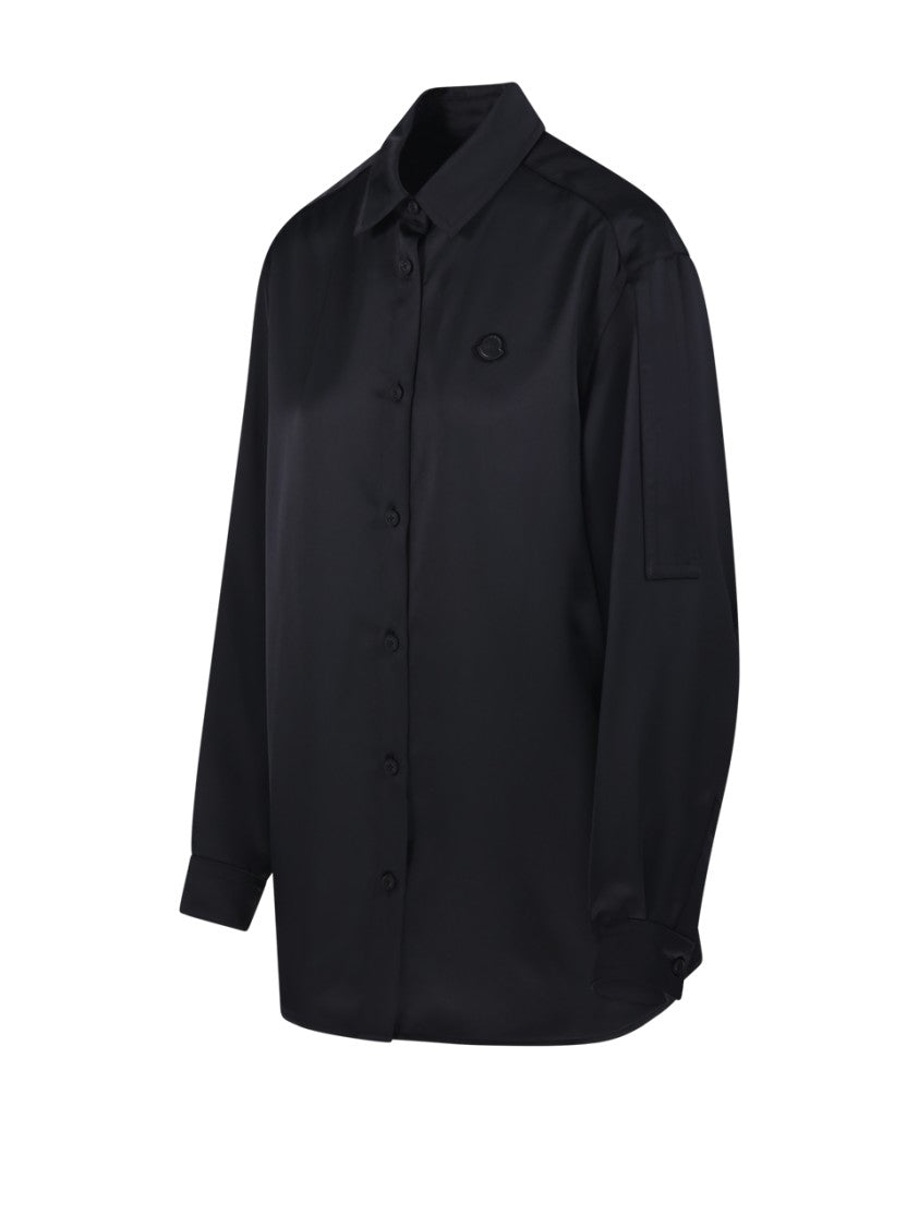 Moncler Genius X Edward Enninful Button-Down Shirt With Smooth Finish And Emblem Detail
