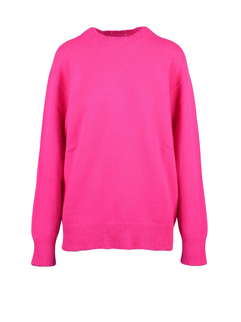Amaranto Amaranto Oversized Crewneck Sweater With Ribbed Cuffs And Relaxed Fit