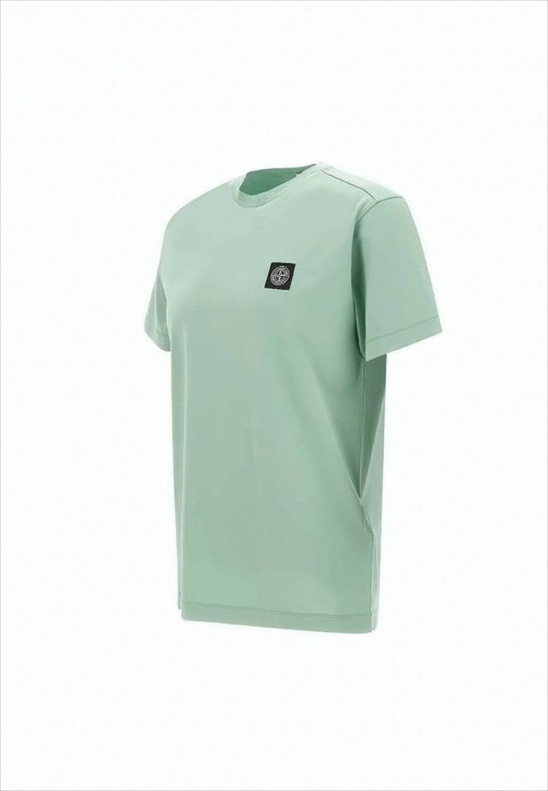 Stone Island Cotton T-Shirt With Square Patch Logo