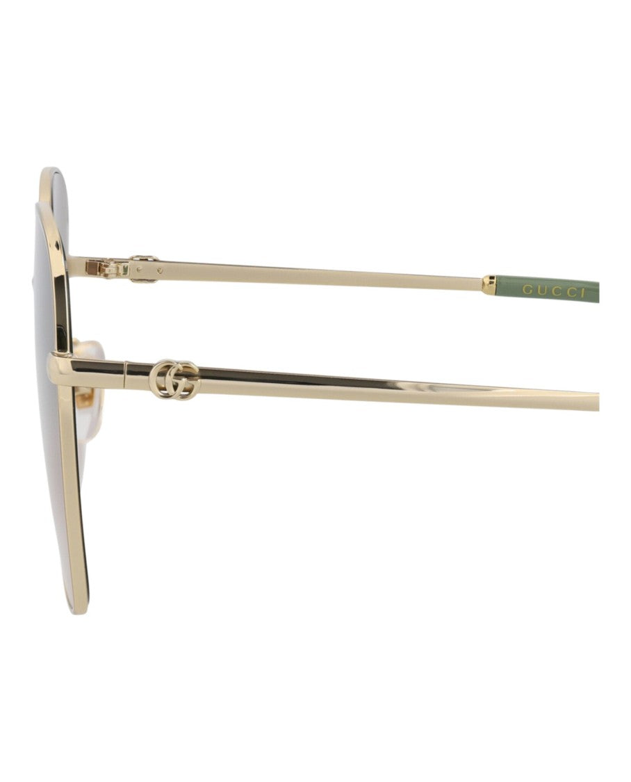 Gucci Square-Frame Metal Sunglasses