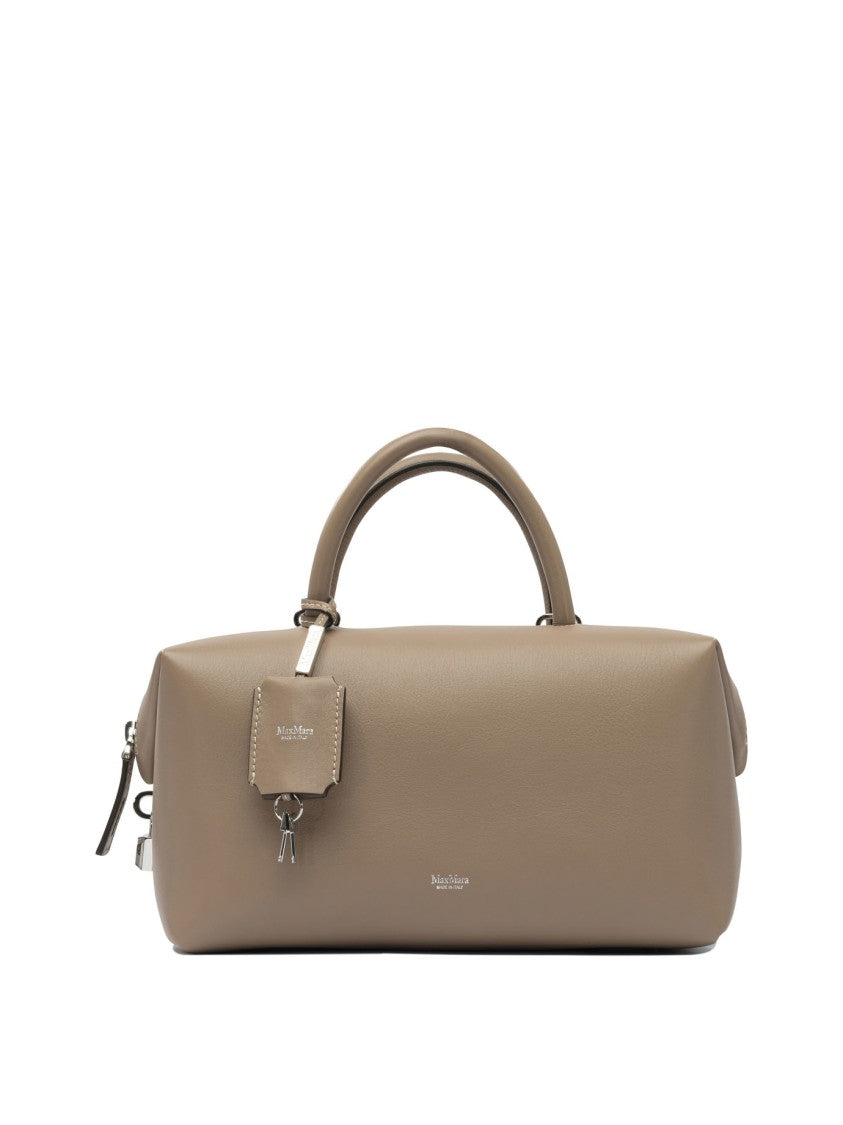 Max Mara Structured Calfskin Leather Satchel Handbag
