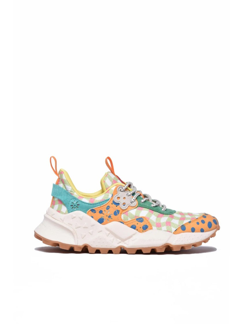 Flower Mountain Orange Blue Mixed-Material Low-Top Sneakers