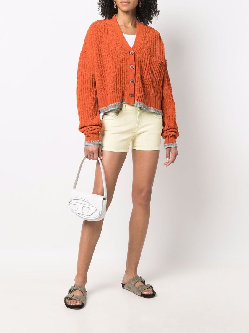 Diesel Structured White Leather Shoulder Bag