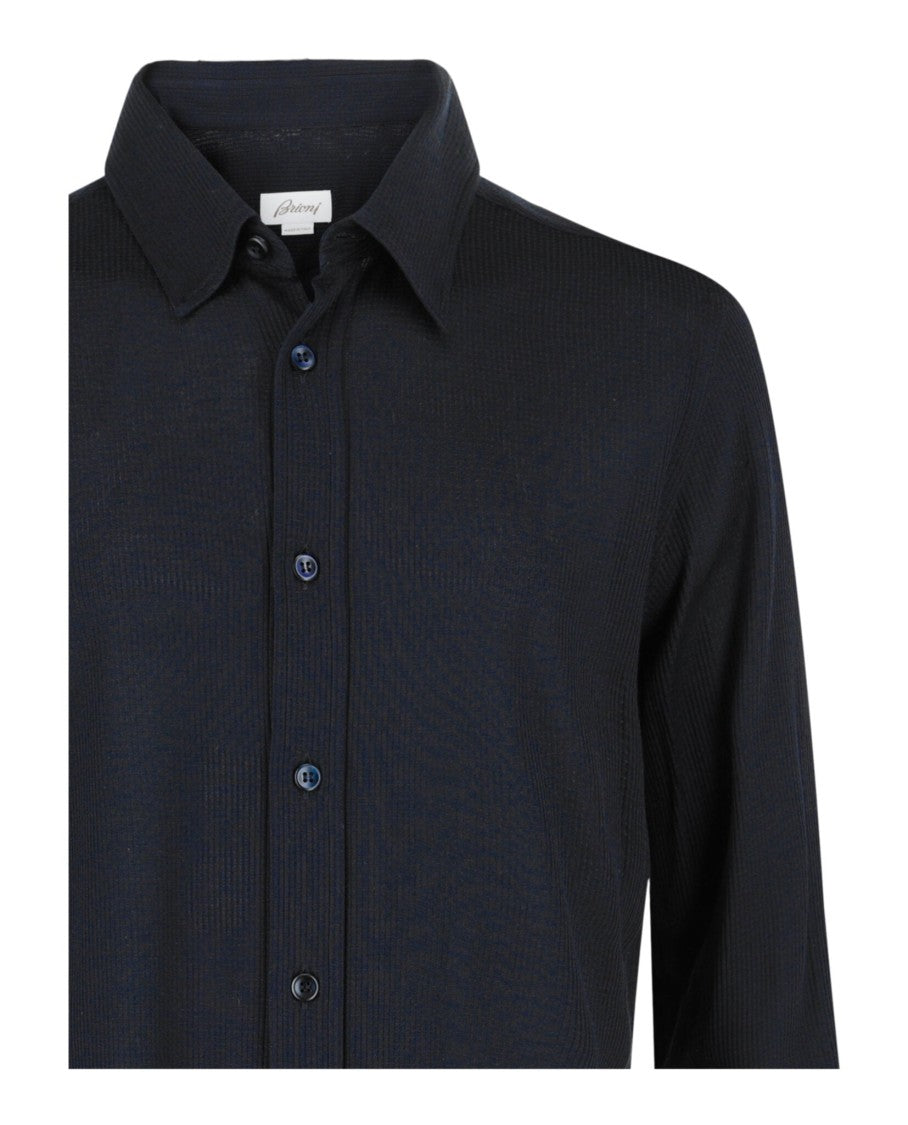 Brioni Waffle Knit Button-Up Shirt