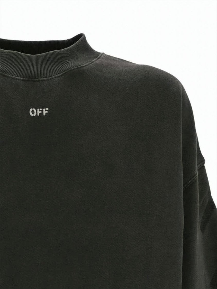 Off-White Relaxed Fit Graphic Long-Sleeve Off-White Shirt