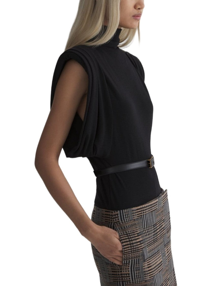 Mugler Sleeveless High-Neck Top - Black