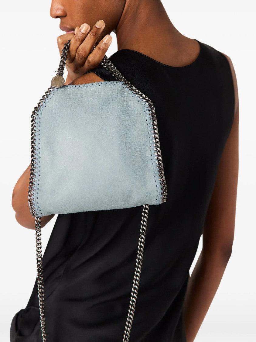 Stella Mccartney Soft Polyester Structured Shoulder Bag With Silver Chain Detail