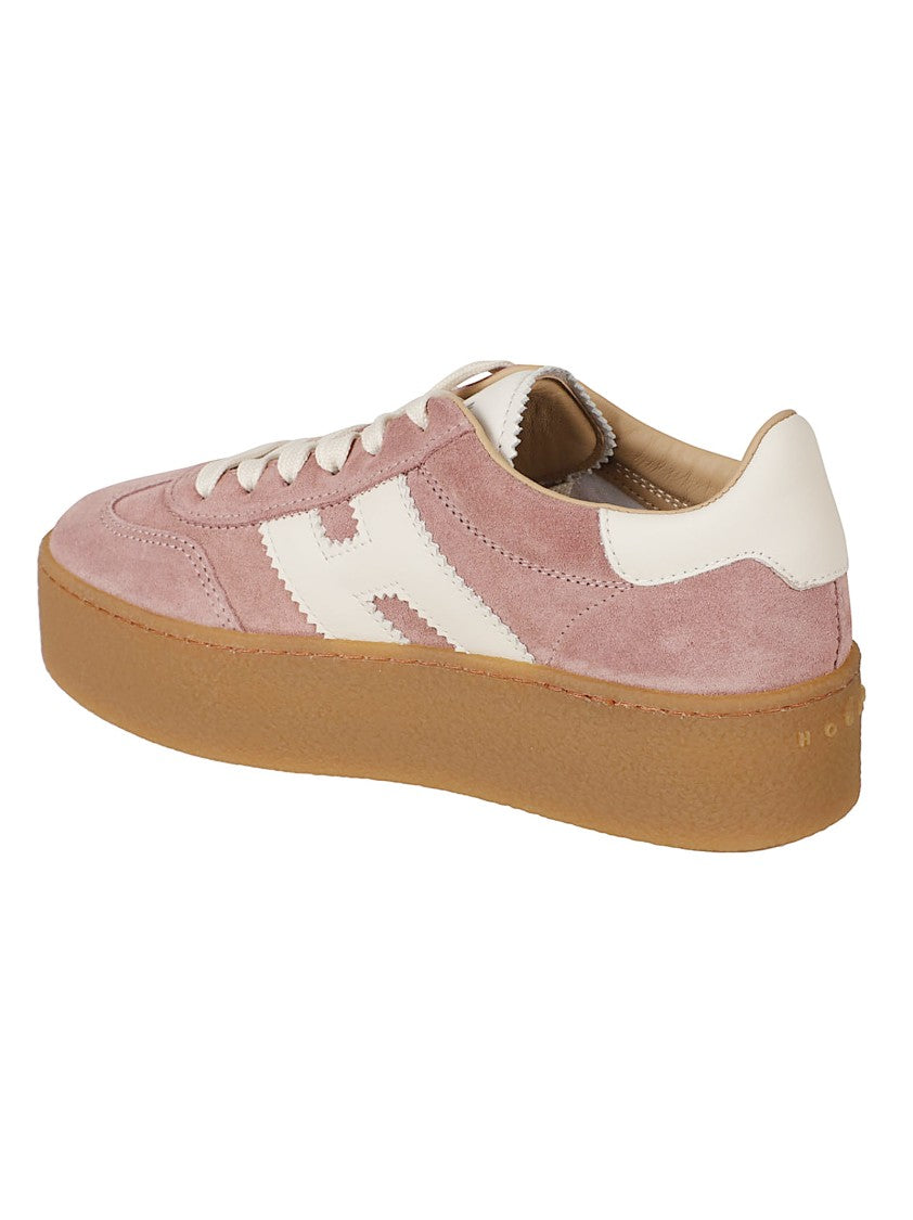 Hogan Suede Upper Sneakers With Textured 'H' Logo And Gum Rubber Sole