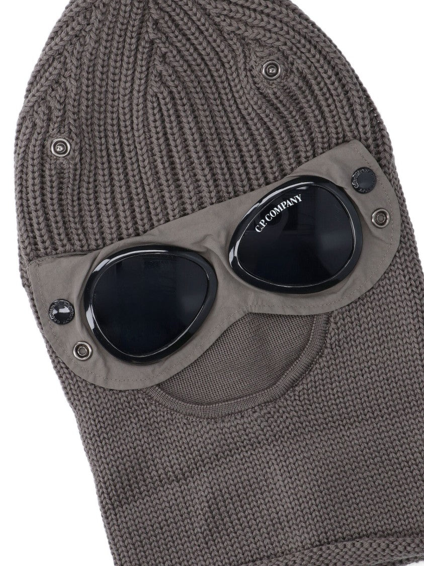 C.P. Company Brown Wool Balaclava With Logo Detail