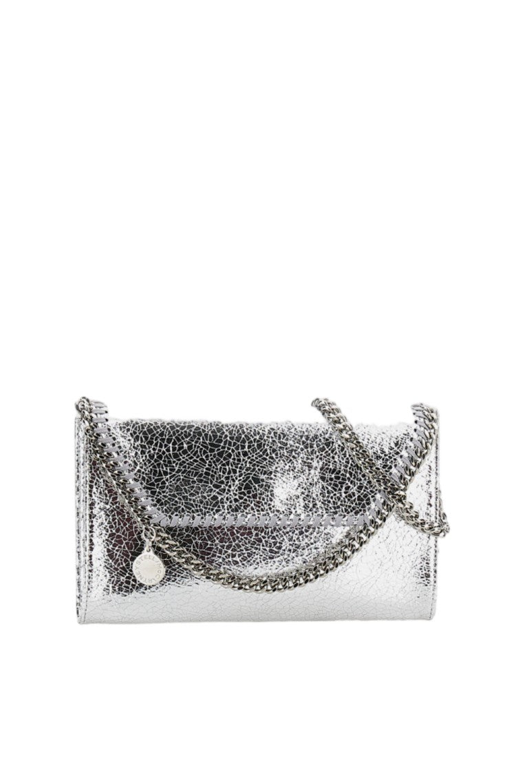 Stella Mccartney Silver Falabella Chain Trim Vegan Wallet Bag
