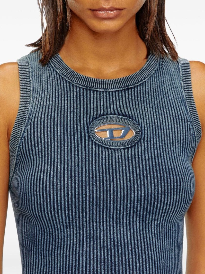 Diesel `M-Anchor-A-Sl` Rib-Knit Tank Top