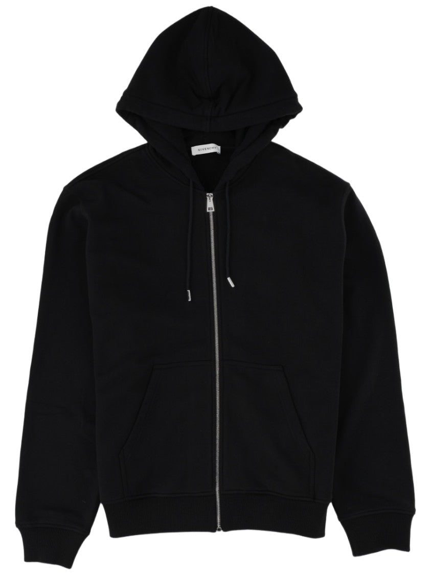 Givenchy Photographic Print Black Zip-Up Cotton Hoodie
