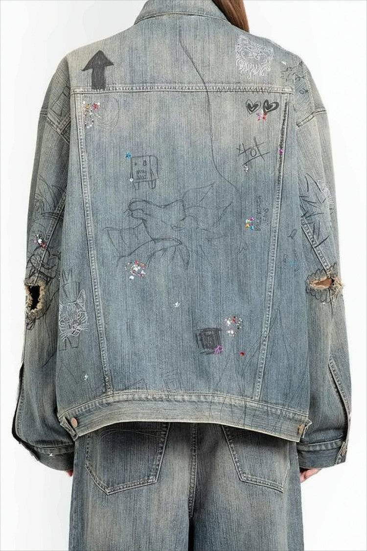 Balenciaga Faded Blue Denim Jacket
