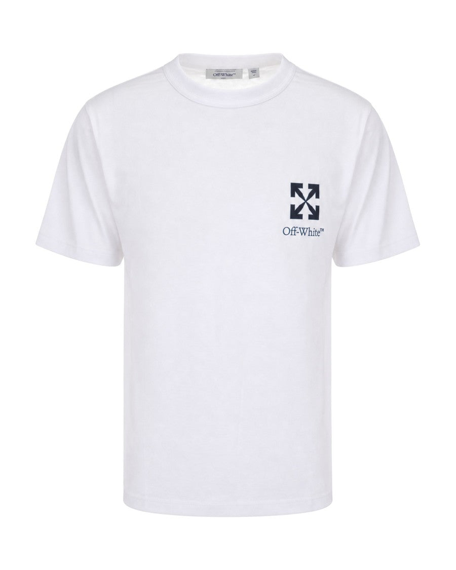 Off-White White Cotton Arrow Lettering T-Shirt