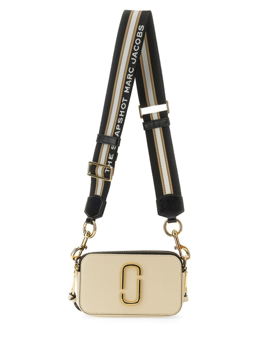 Marc Jacobs Compact Light Beige Crossbody Bag With Gold-Tone Logo