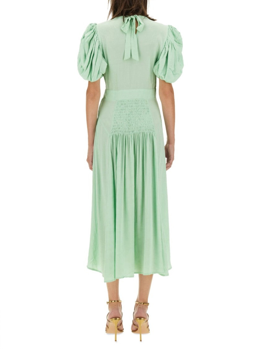 Rotate Birger Christensen Puff Sleeve Midi Dress