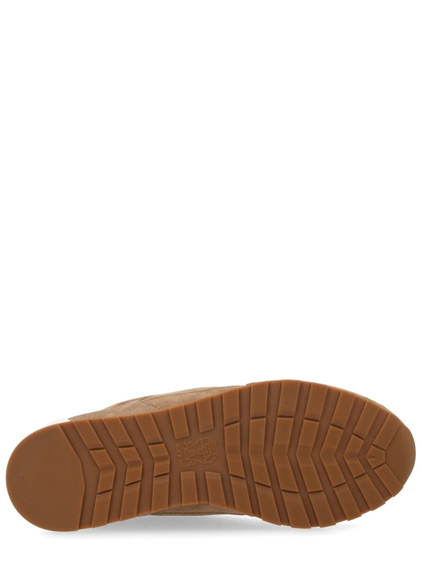 Brunello Cucinelli Brown Low-Top Calf Leather Suede Sneakers