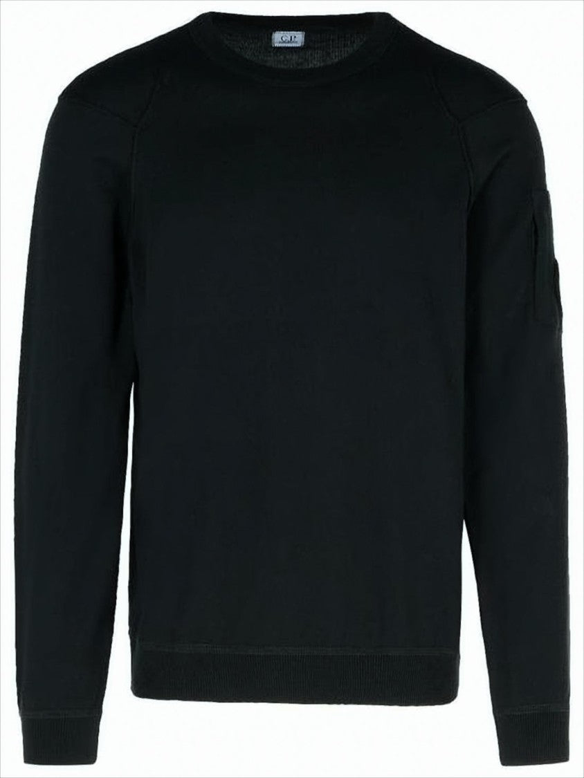 C.P. Company Minimalist Cotton Sweater With Circular Emblem Detail