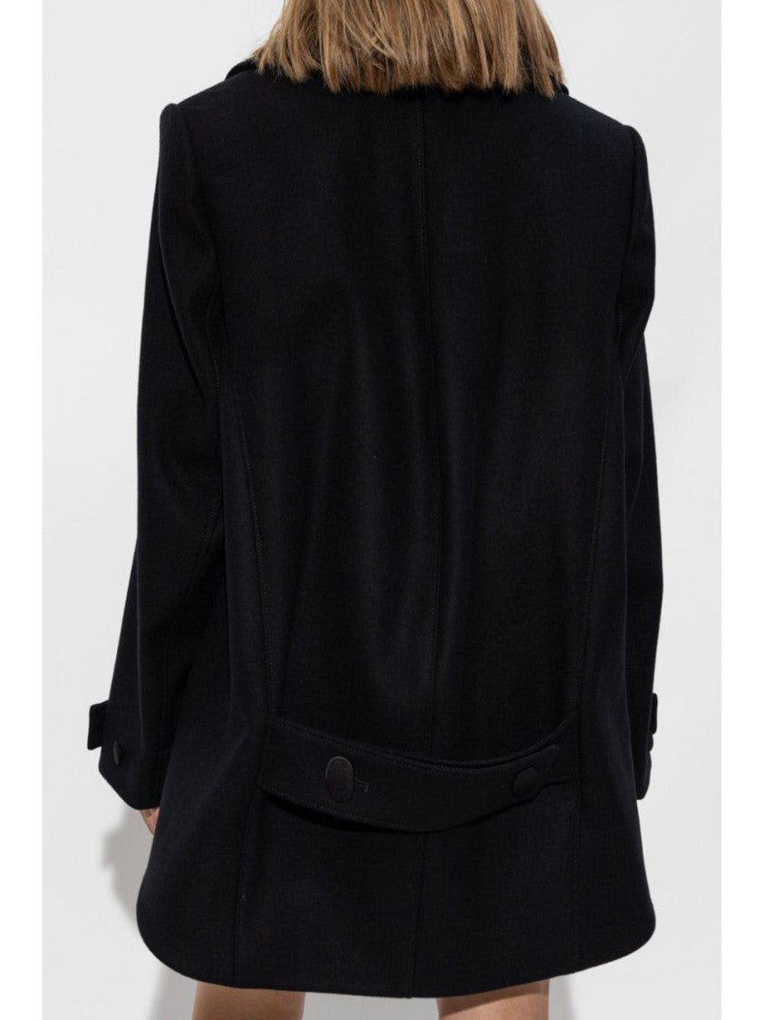 Givenchy Asymmetrical Hem Wool Coat