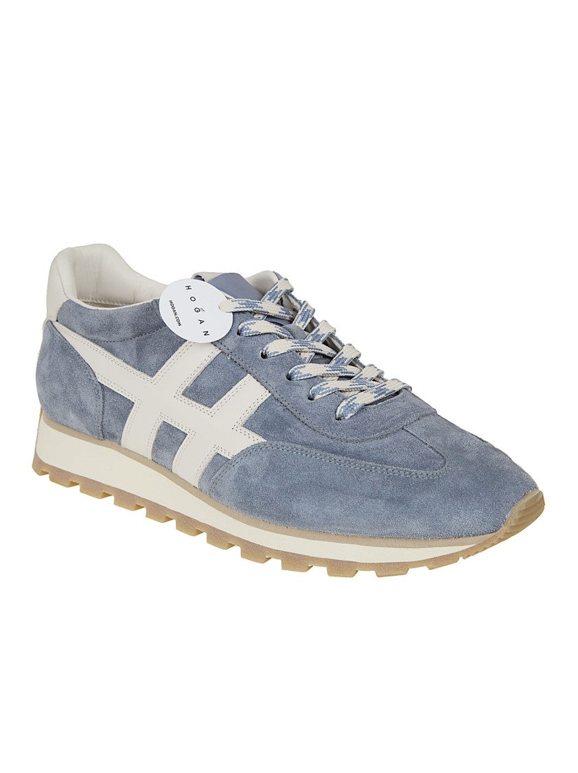 Hogan Grey Calfskin Sneakers With Cushioned Tongue