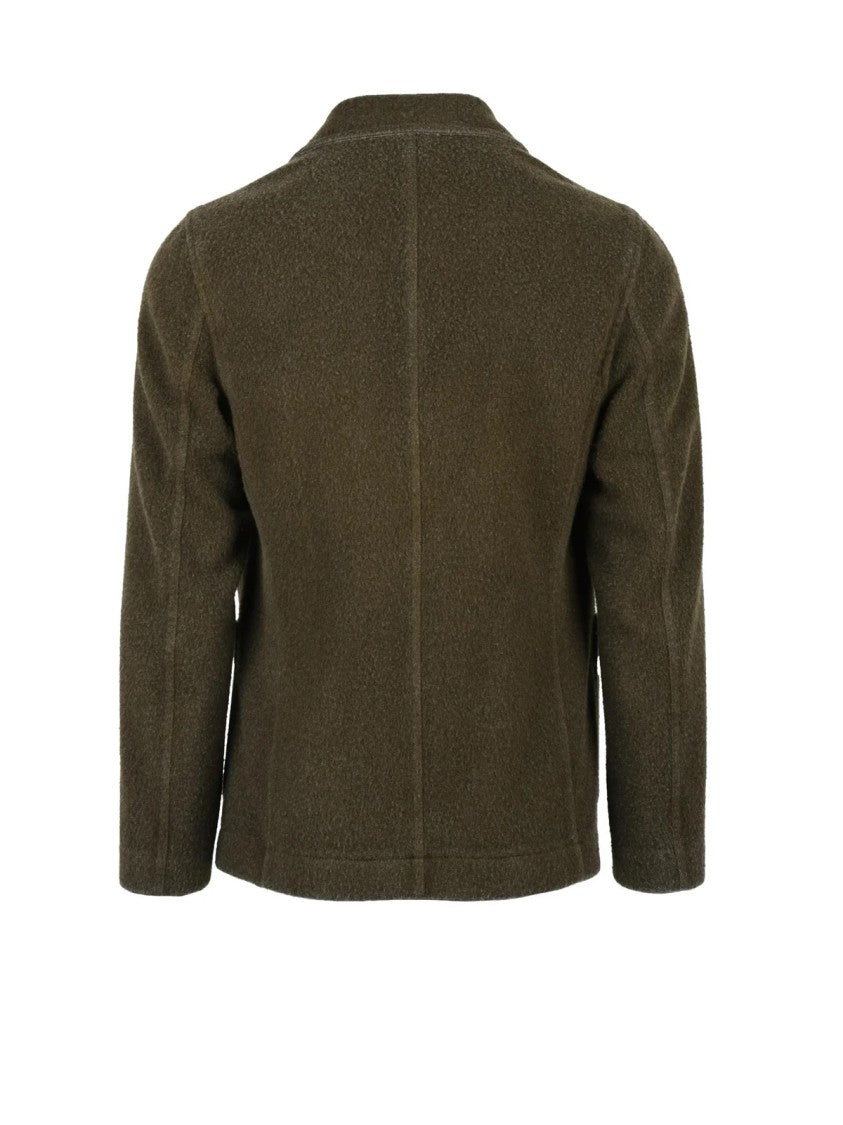 Circolo 1901 Double-Breasted Blazer In Military Green With Classic Lapel And Textured Finish