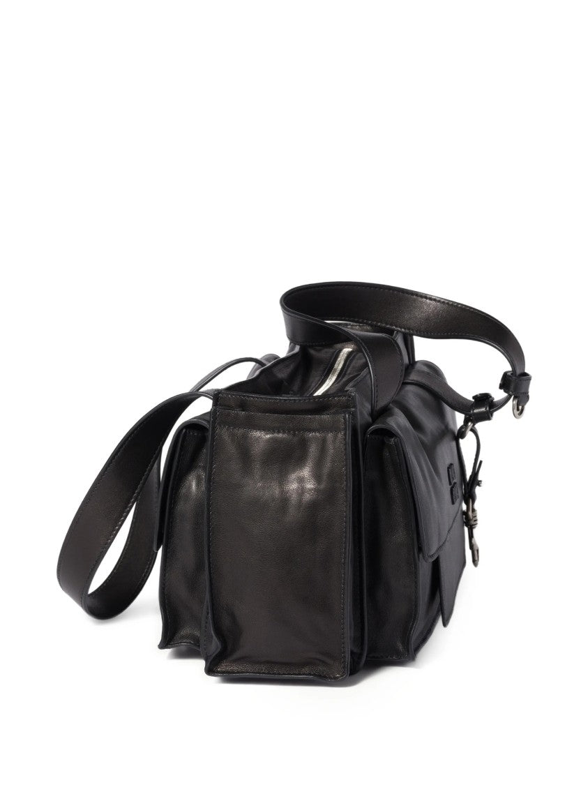 Miu Miu Black Shopping Utilitaire Leather Bag