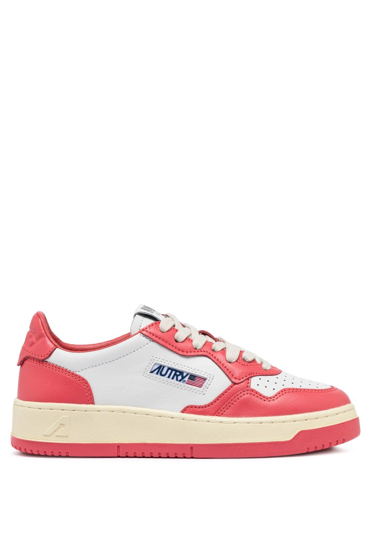 Autry Women’S Medalist Bicolor Leather Sneakers White/Pink