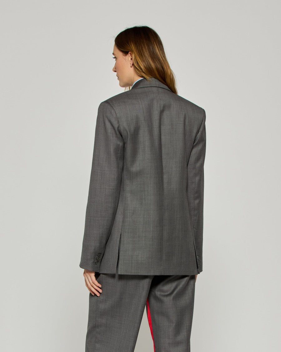Serena Bute Tailored Jacket - Dark Grey / Red