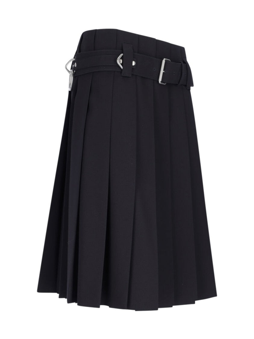 Prada Logo Midi Skirt – Navy
