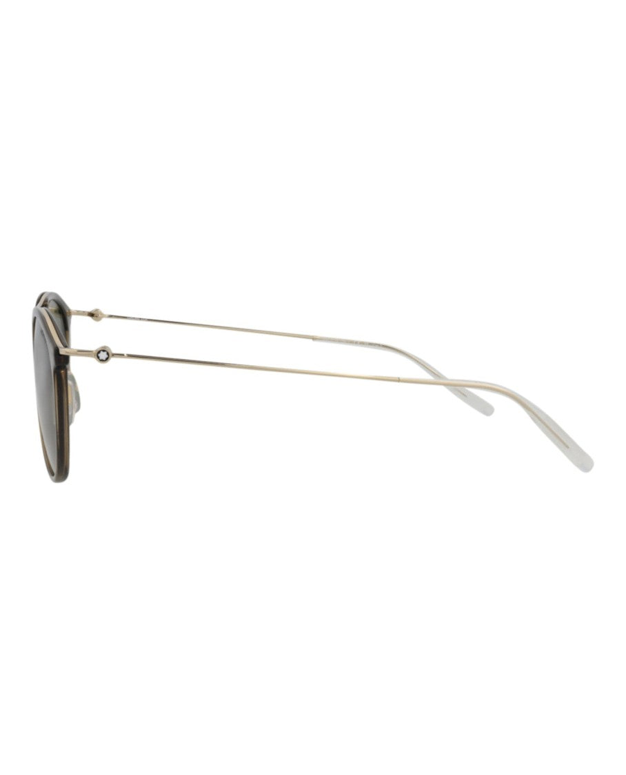 Montblanc Translucent Injection Aviator Sunglasses With Metal Temples