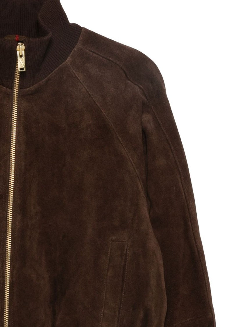 Baracuta Brown Suede Bomber Jacket