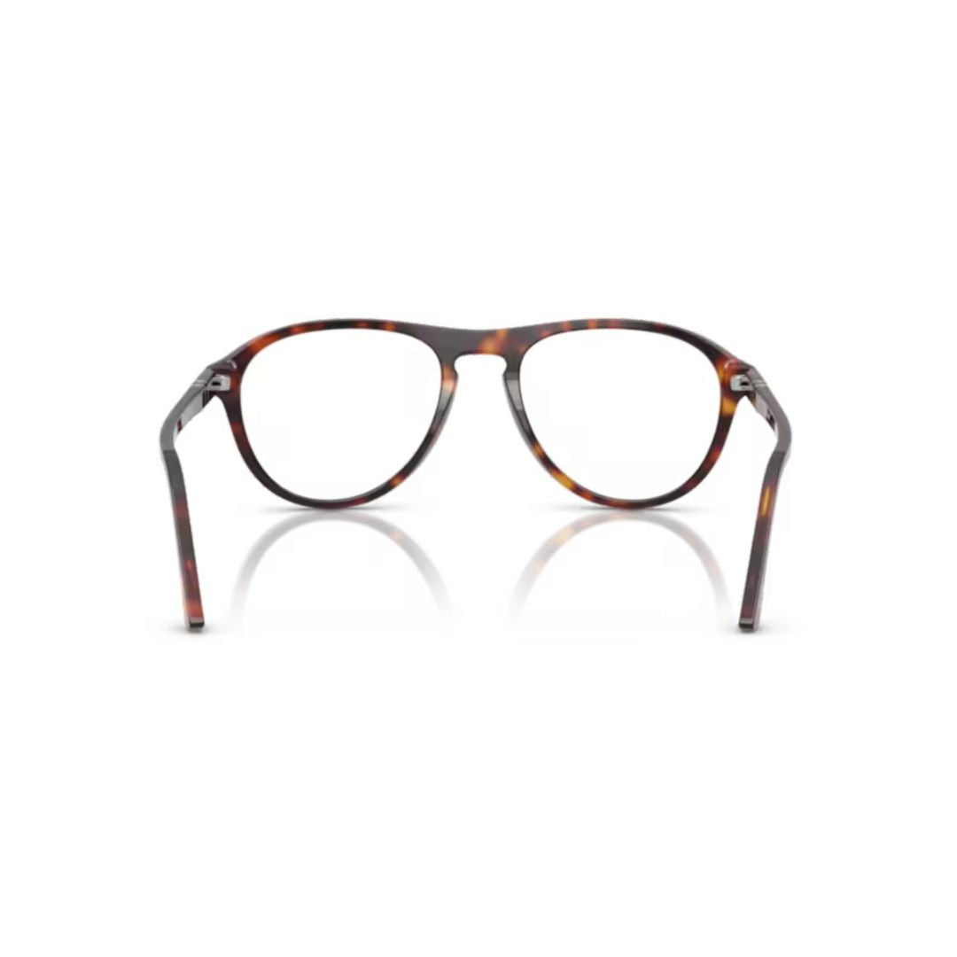 Persol 0Po3371v Round Frame Tortoiseshell Acetate Eyeglasses With Keyhole Bridge