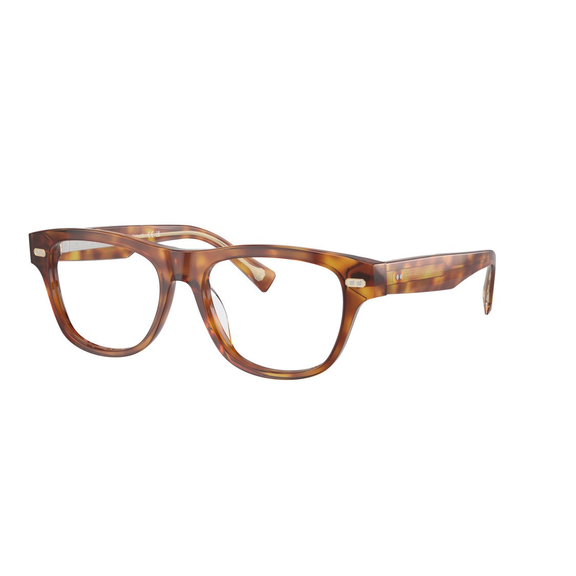 Brunello Cucinelli 0Bc3005 Rectangular Tortoiseshell Eyeglasses With Metallic Accents